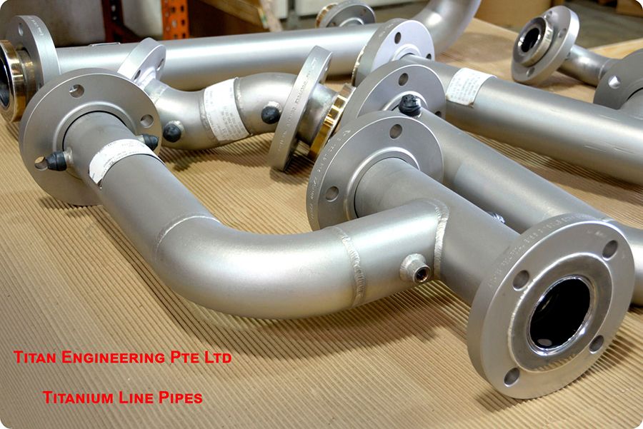 TITANIUM LINE PIPES WITH FLANGES